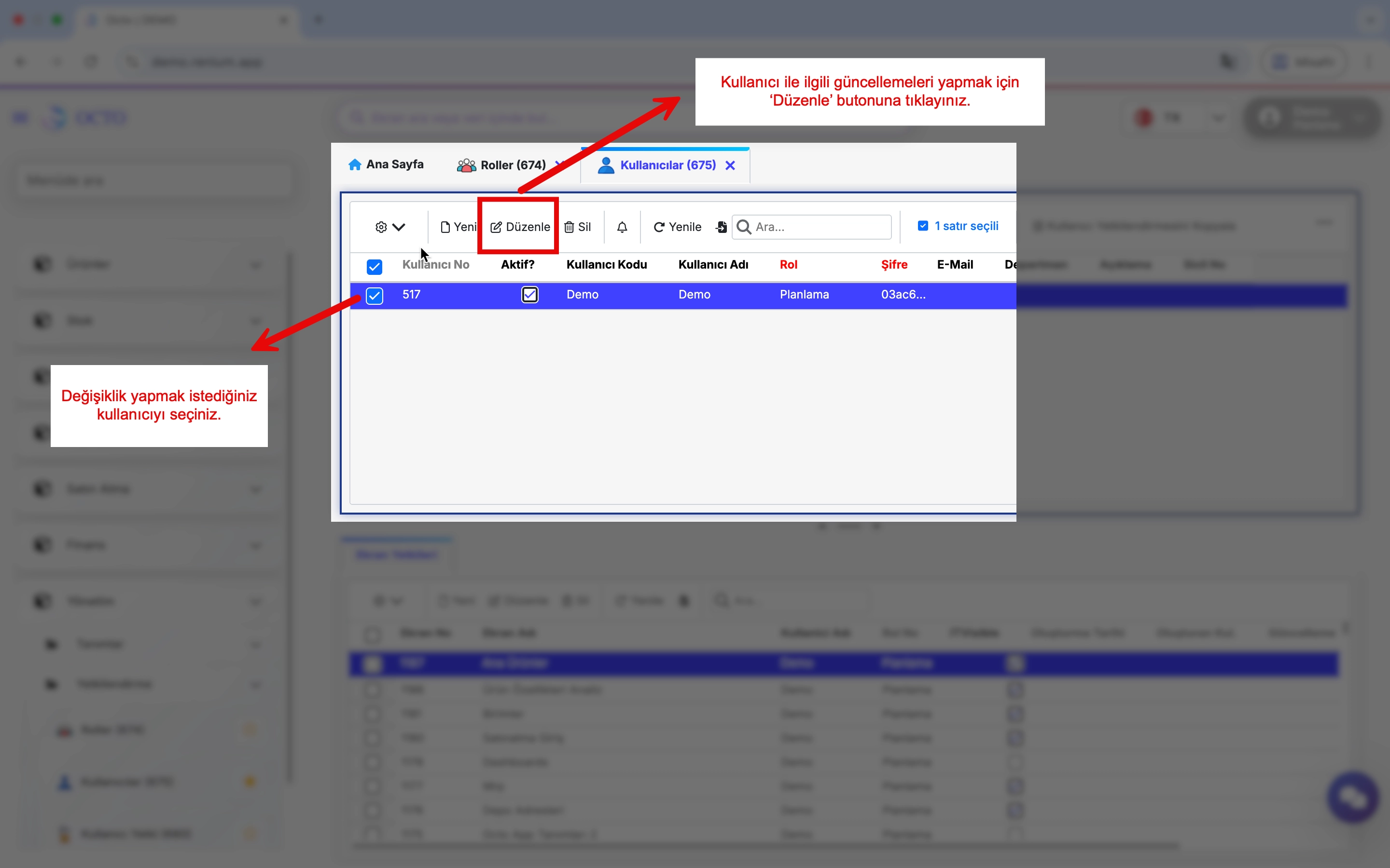 Kullanıcı Düzenle
